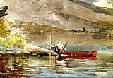 Winslow Homer Canvas Paintings - The Red Canoe i